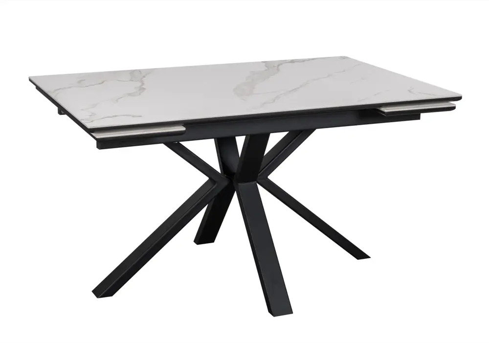 91697170 Обеденный стол прямоугольный Терминал Parma 160-220x75x160 см керамика цвет белый мрамор STLM-0866094