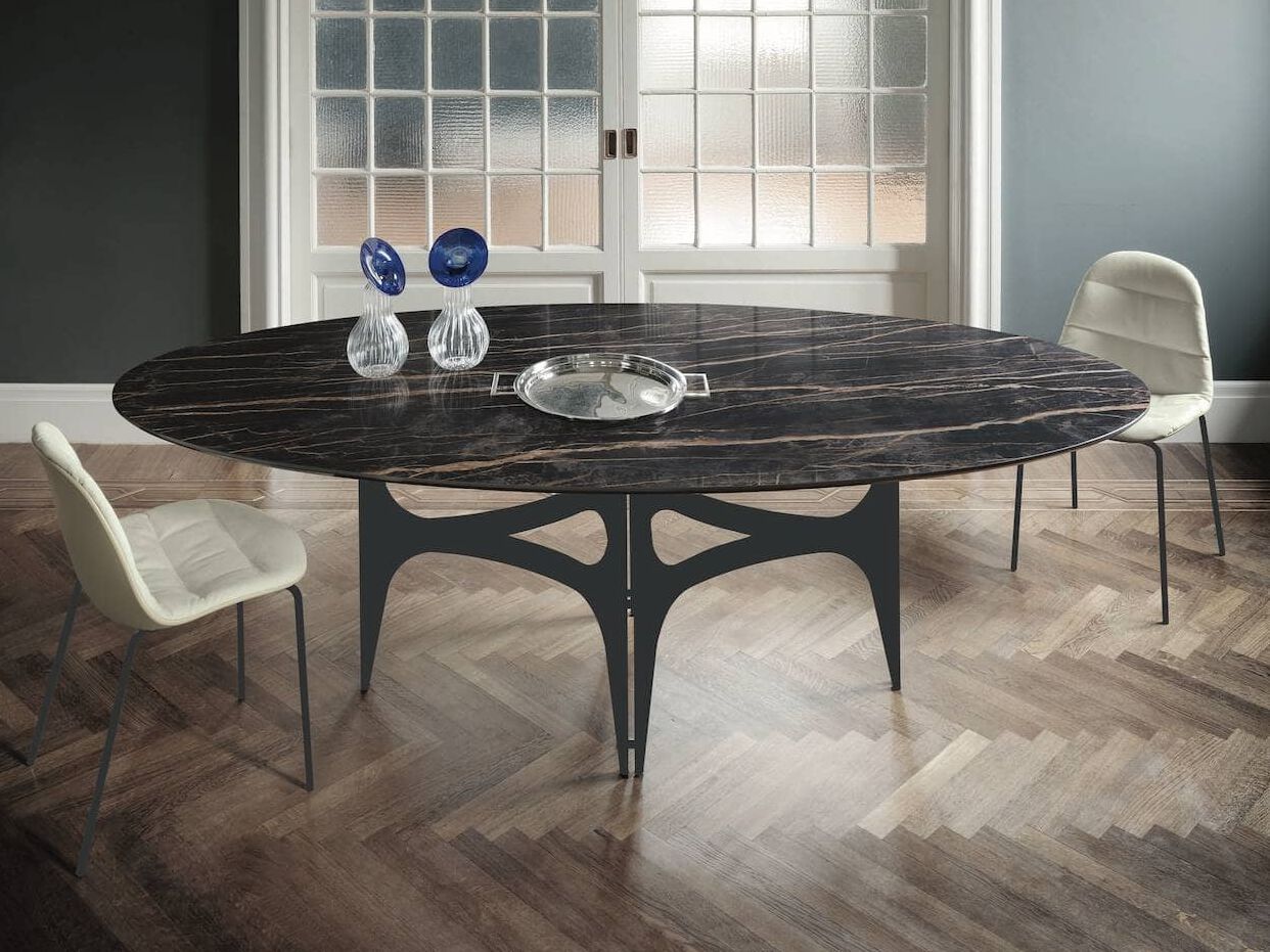 Овальный обеденный стол из стали и SuperMarmo Bontempi Casa UNIVERSE ARCH-00116989 - Вид №2