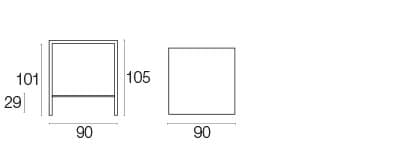 Высокий квадратный стальной стол emu ARCH-00054186 - Вид №6