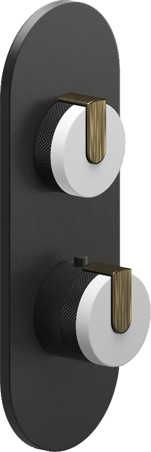 E-8026-R1WTE0-L1VBB-BK-T Планка M-Series с 2 ручками - Внешняя часть GRAFF MOD+