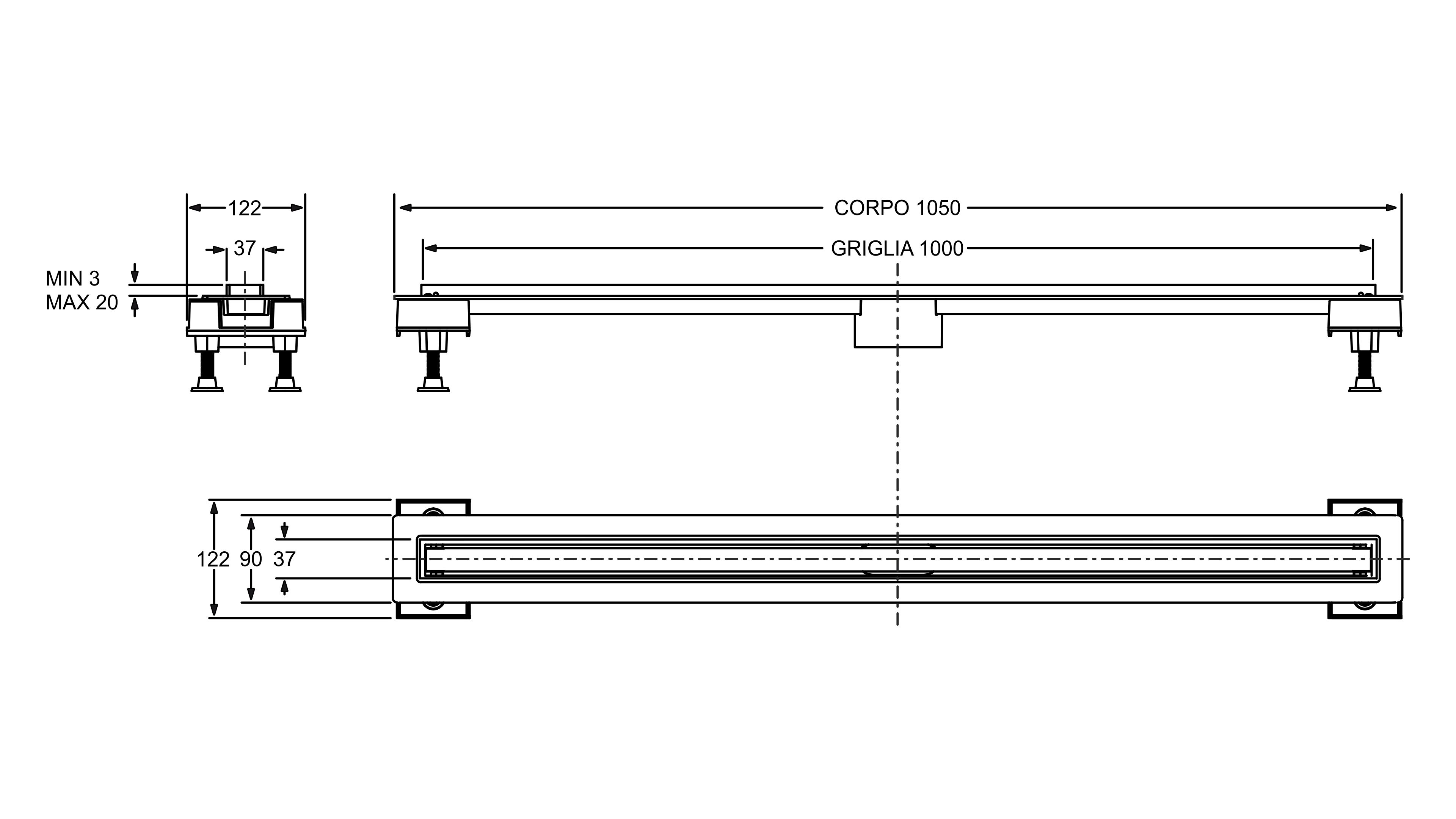 Слив для душа из нержавеющей стали Bonomini Canalissima ARCH-00149467 - Вид №2