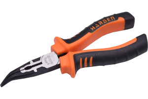 16228351 Длинногубцы Bulldog изогнутые, профессиональные, CRV, 162 мм 560231 Harden