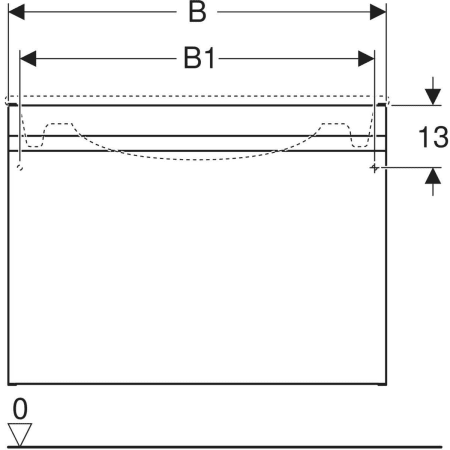 869557000 Шкафчик для встраиваемой раковины Geberit Renova Plan, с одним выдвижным и одним внутренним выдвижным ящиком Geberit  - Вид №3