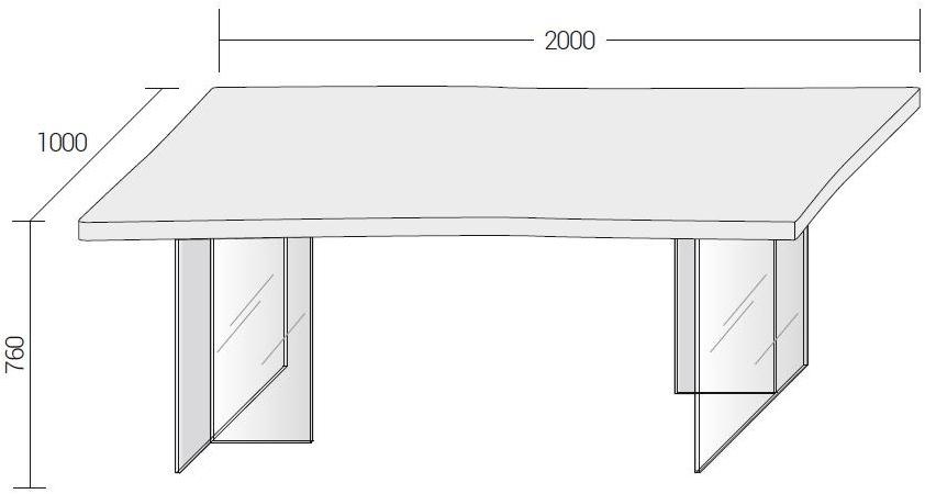 Dall'Agnese Прямоугольный стол из дерева и стекла sun-id-1418681 - Вид №1