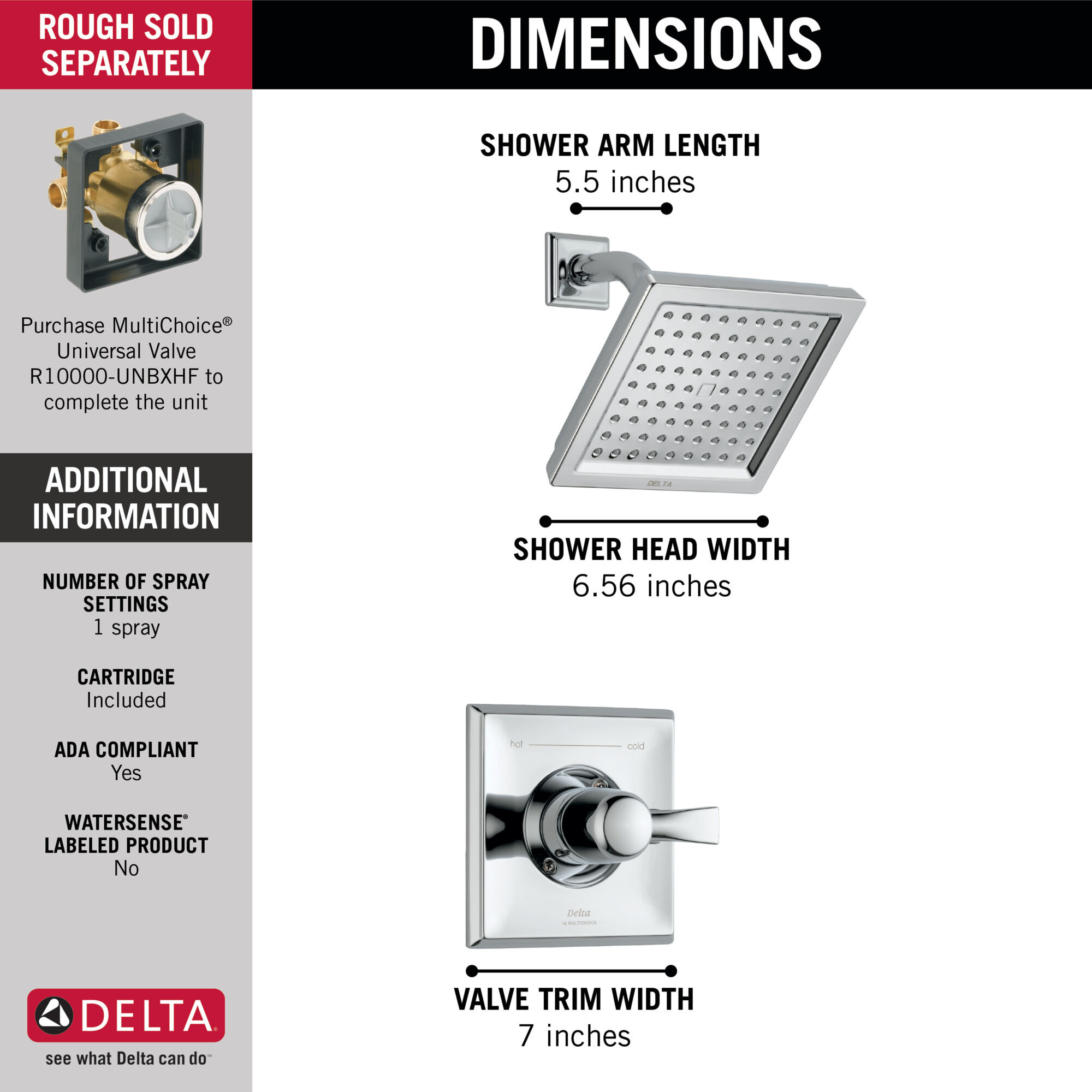 Обивка для душа Monitor (R) серии 14 Delta Faucet T14251-PT - Вид №2