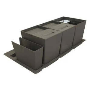 Система сортировки мусора ALBIO 55 2x16 L + 2 контейнера, серый пластик