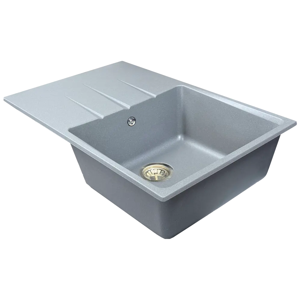 Мойка для кухни врезная KONSENSA 50x78 см глубина чаши 20 см кварц цвет серый 89426734 STLM-2172685 Без серии - Вид №1