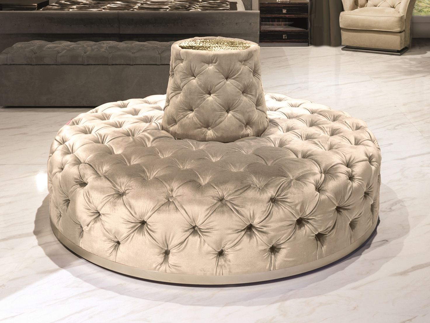 Изогнутая скамейка из ткани Longhi Loveluxe ARCH-00126610