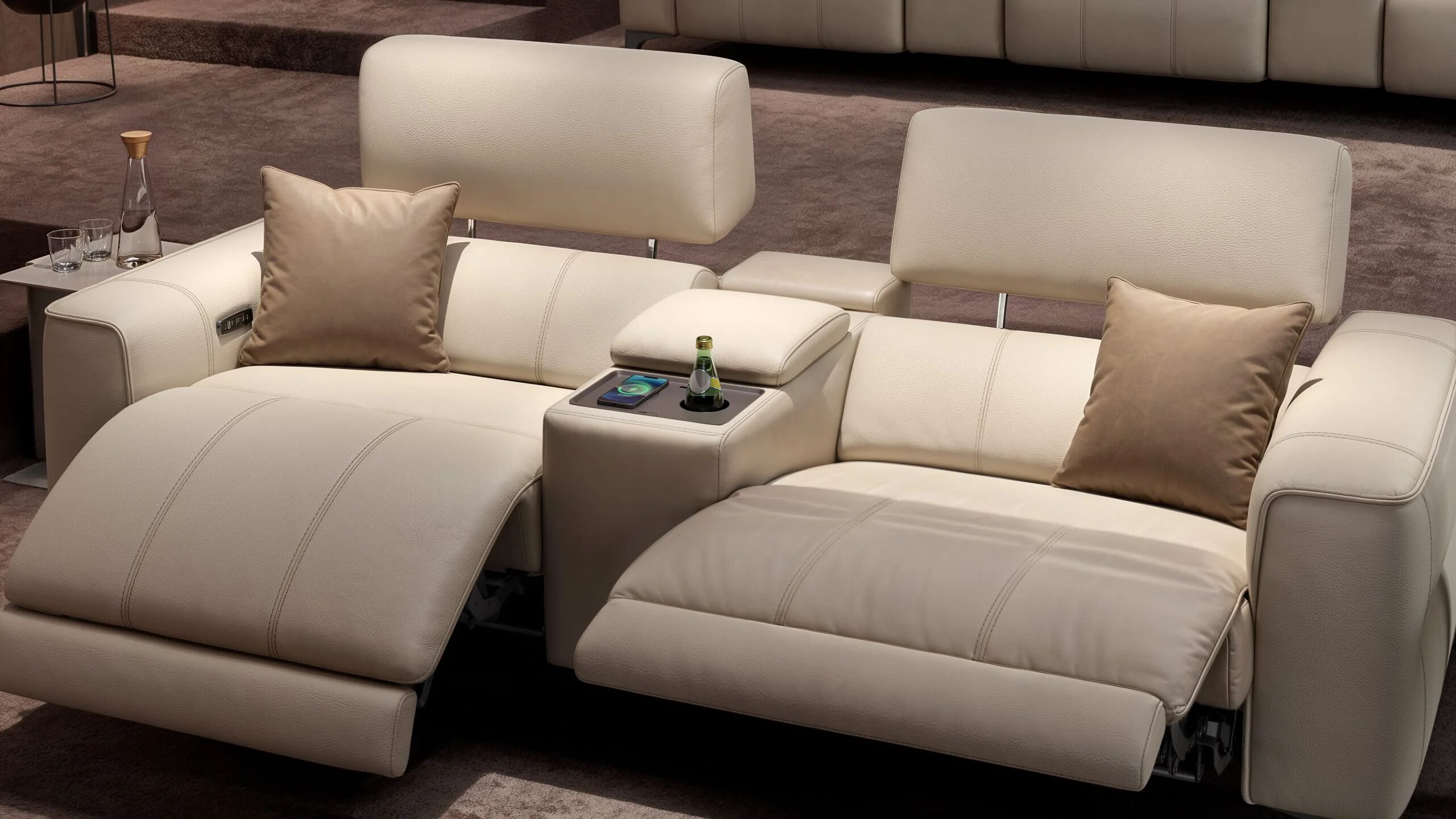 2 местный домашний кинотеатр кожаный диван Sofanella Nanto Kino ARCH-00143675 - Вид №4