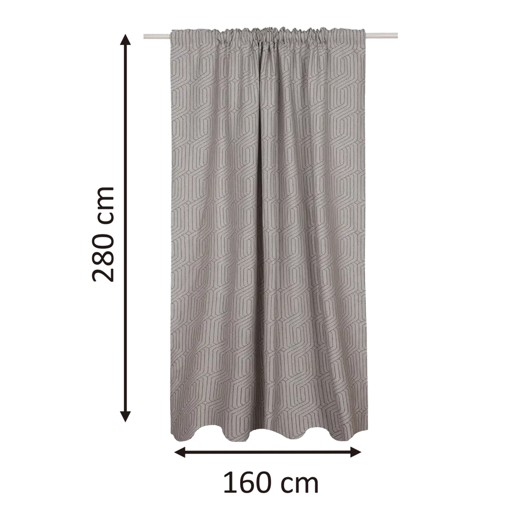 Штора на ленте Inspire Ance 160x280 см цвет бежевый STLM-2049223 - Вид №2