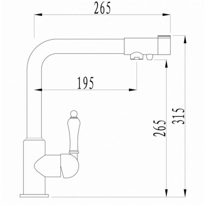 Zorg ZR 320 YF-33 жасмин Смеситель для кухни Zorg 315х265 мм  - Вид №2