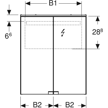 500.273.00.1 Зеркальный шкаф Geberit Option Basic с подсветкой и двумя дверями Geberit  - Вид №3