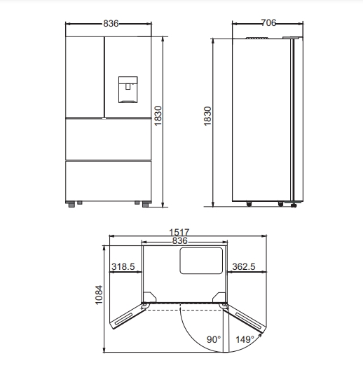 5331379 Холодильник многодверный   Kaiser KS 80420 RS черный STDN-0077935 - Вид №4