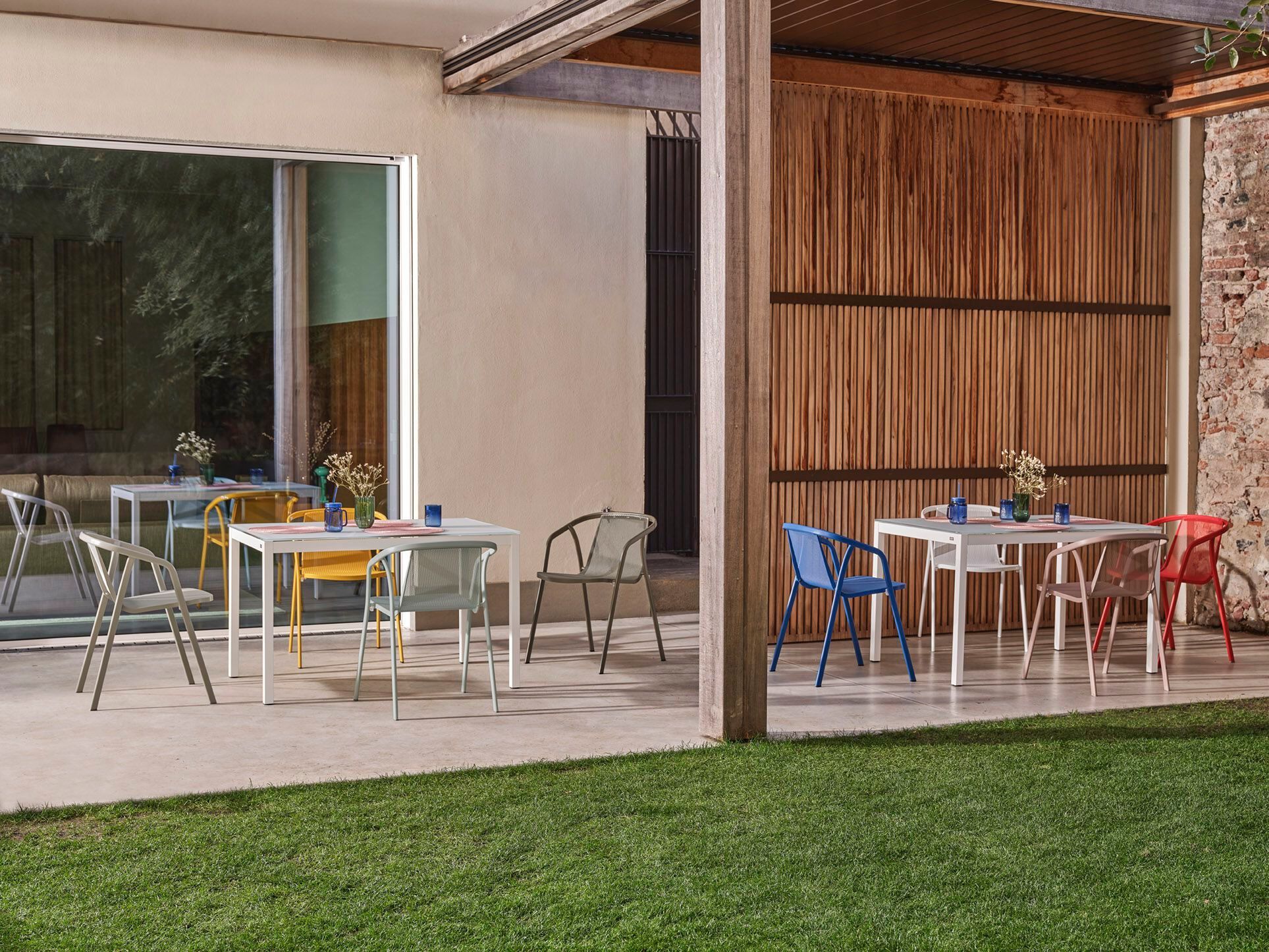 Стальной и хрустальный садовый стол Bontempi Casa DIESIS OUTDOOR ARCH-00083398 - Вид №1