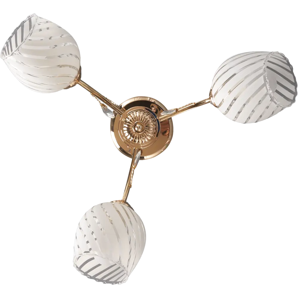 Люстра потолочная «Арабеска» КС30068/3С, 3 лампы, 9 м², цвет белый/золотой КЛЮЧНИК STLM-2064835 - Вид №1