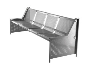 Металлическая скамья со спинкой