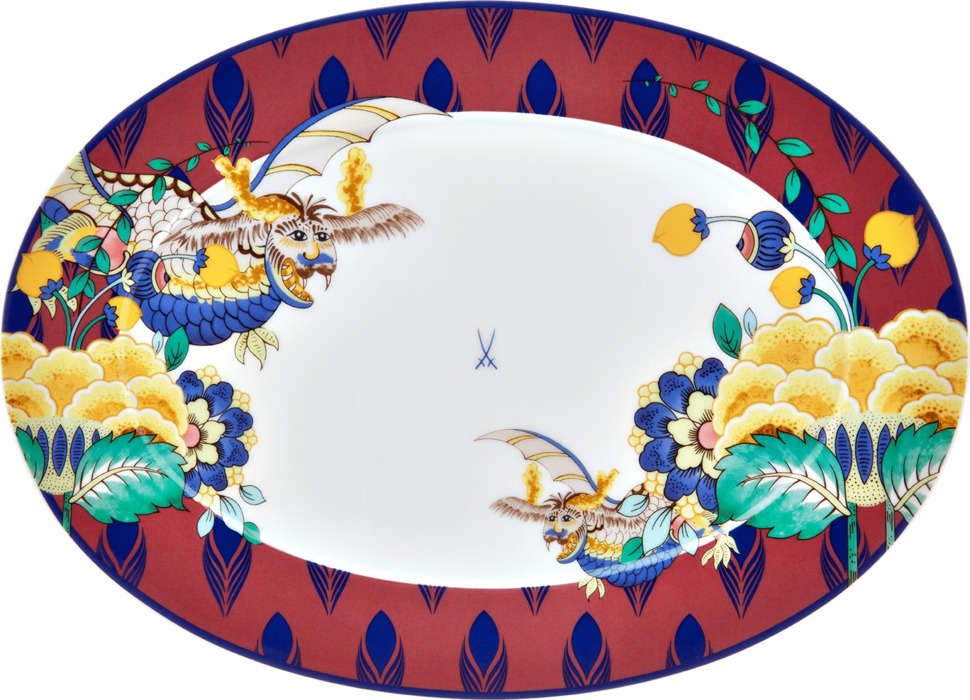 10669593 Meissen Блюдо Meissen "Коллаж. Мистический сад" 36см Фарфор 