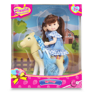 MC23034a Игровой набор "Прогулка с пони" брюнетка Paula
