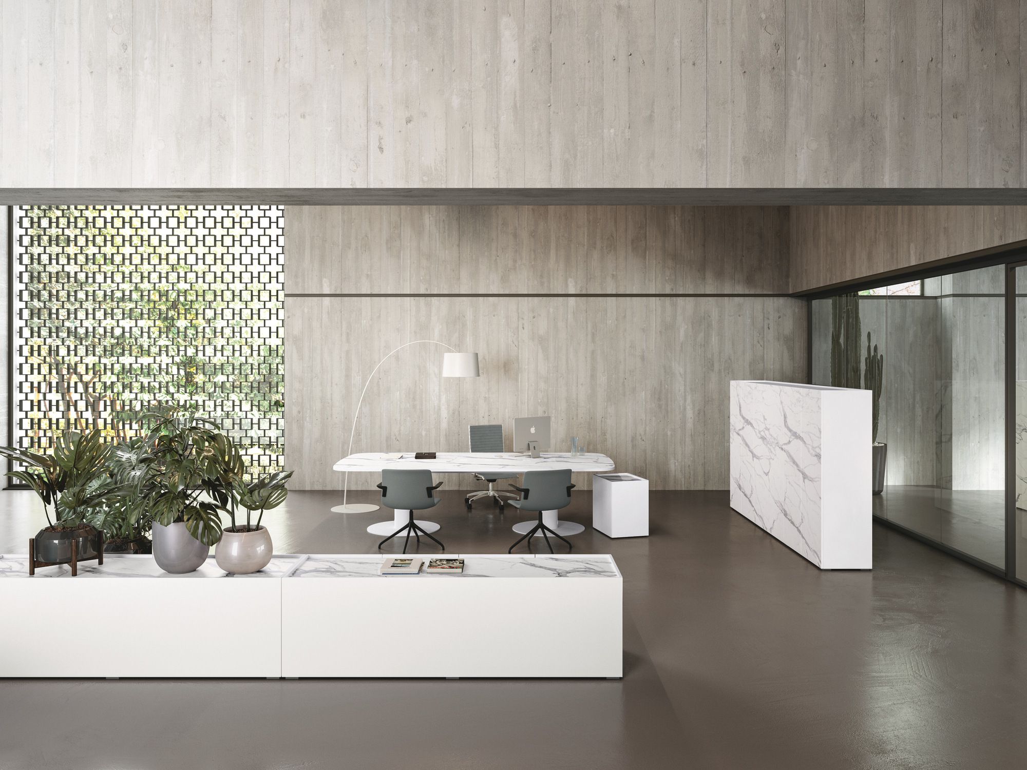 Стол / Стол для совещаний с мраморным эффектом Calacatta FANTONI MEET UP ARCH-00067842 - Вид №1