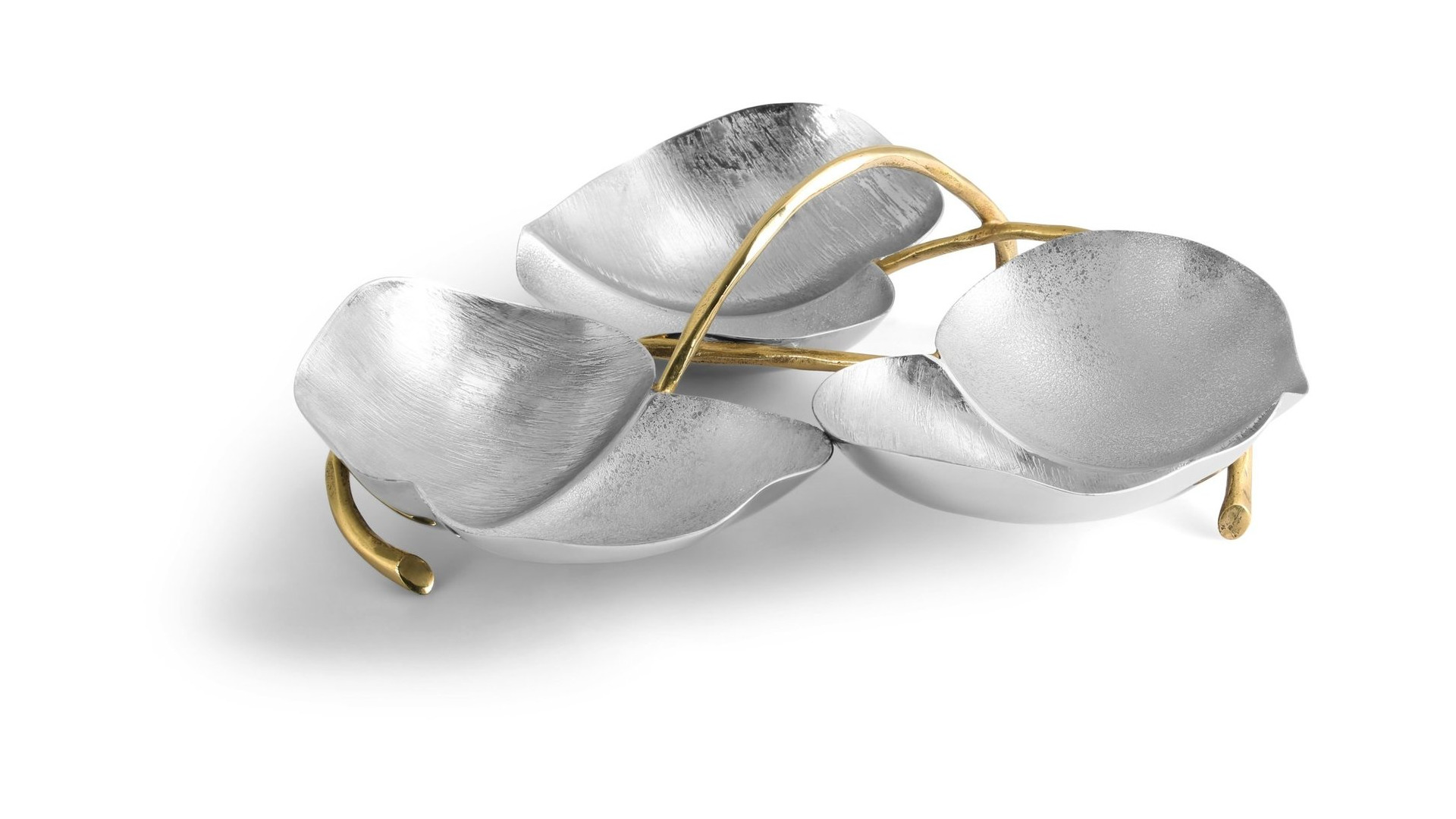 10650242 Michael Aram Менажница трехсекционная Michael Aram Кувшинки. Сады Лоди 31см Сталь нержавеющая  - Вид №1