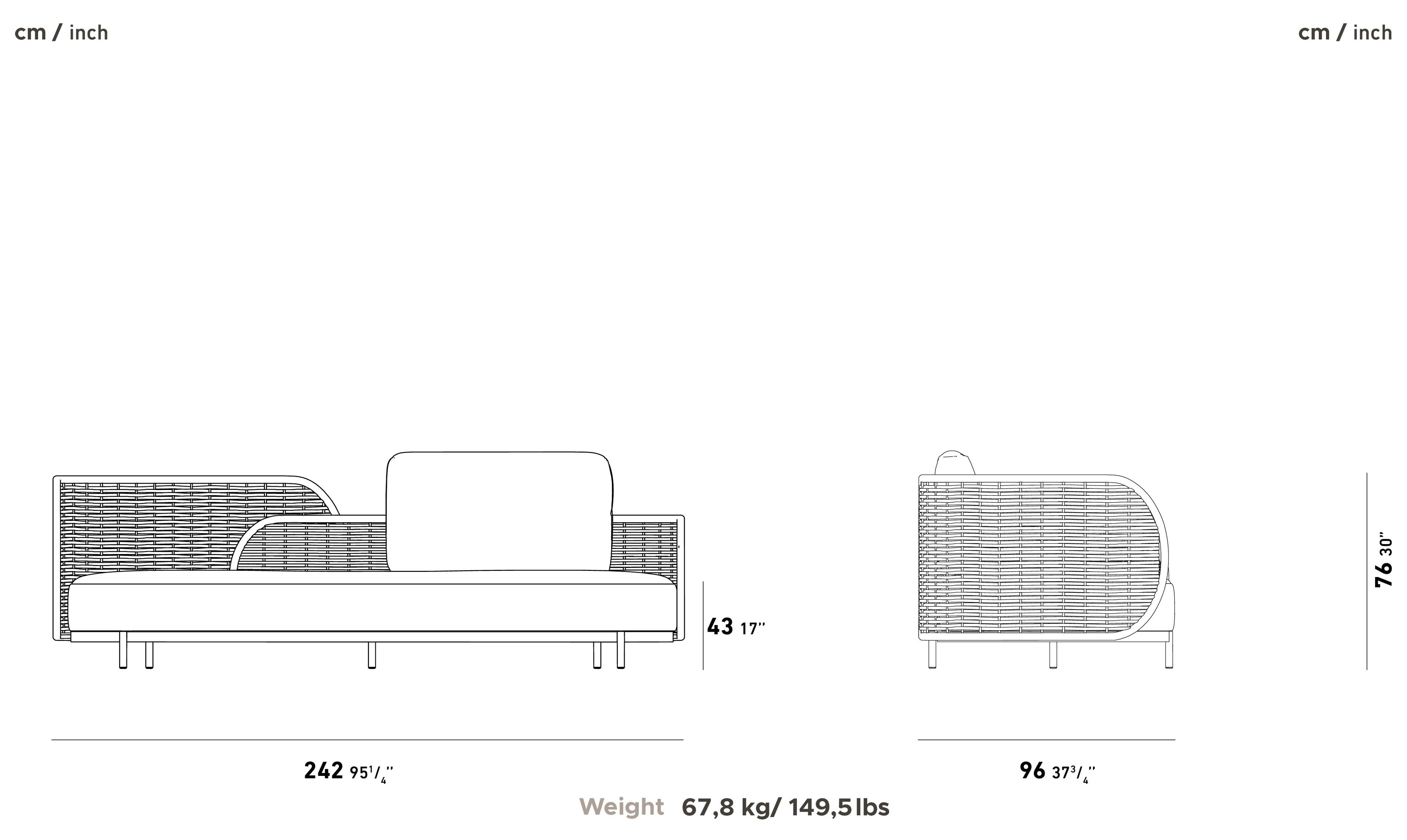 Алюминиевый садовый диван, Sunbrella® и 3-местный Канат YAAZ Ova ARCH-00019691 - Вид №6