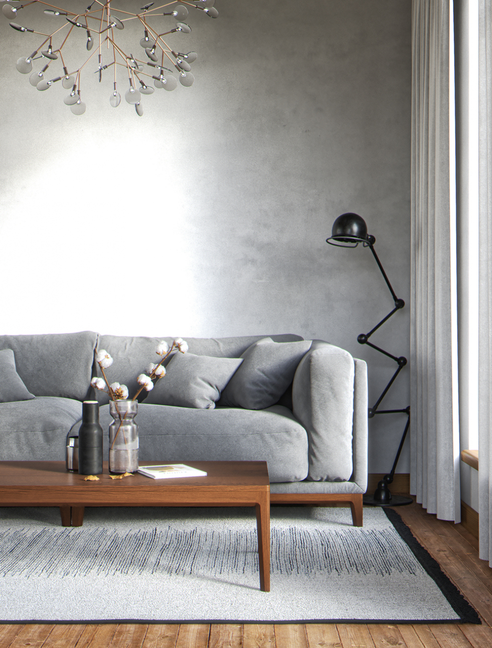 Журнальный столик квадратный 80 см осветленный дуб Case №2 THE IDEA  210087 Бежевый  - Вид №3