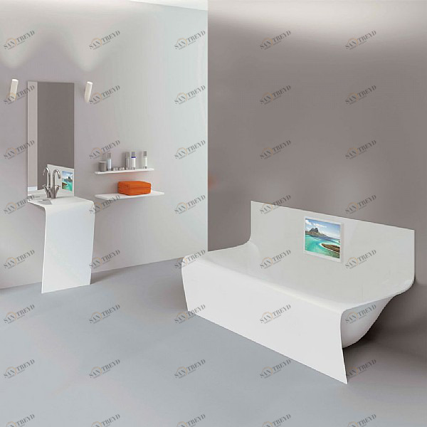 STRIPBASIN50X50 Накладная раковина на столешницу  прямоугольная Aquamass 