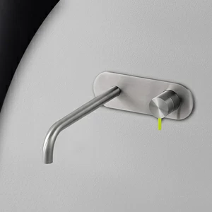 Смеситель для раковины сталь глянцевая с зеленой ручкой Toki Radomonte TKI22SCIL23