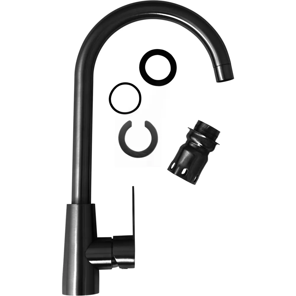 Кухонный смеситель Delinia с поворотным изливом - черный элегантность 89347739 Шира STLM-0877781 - Вид №2