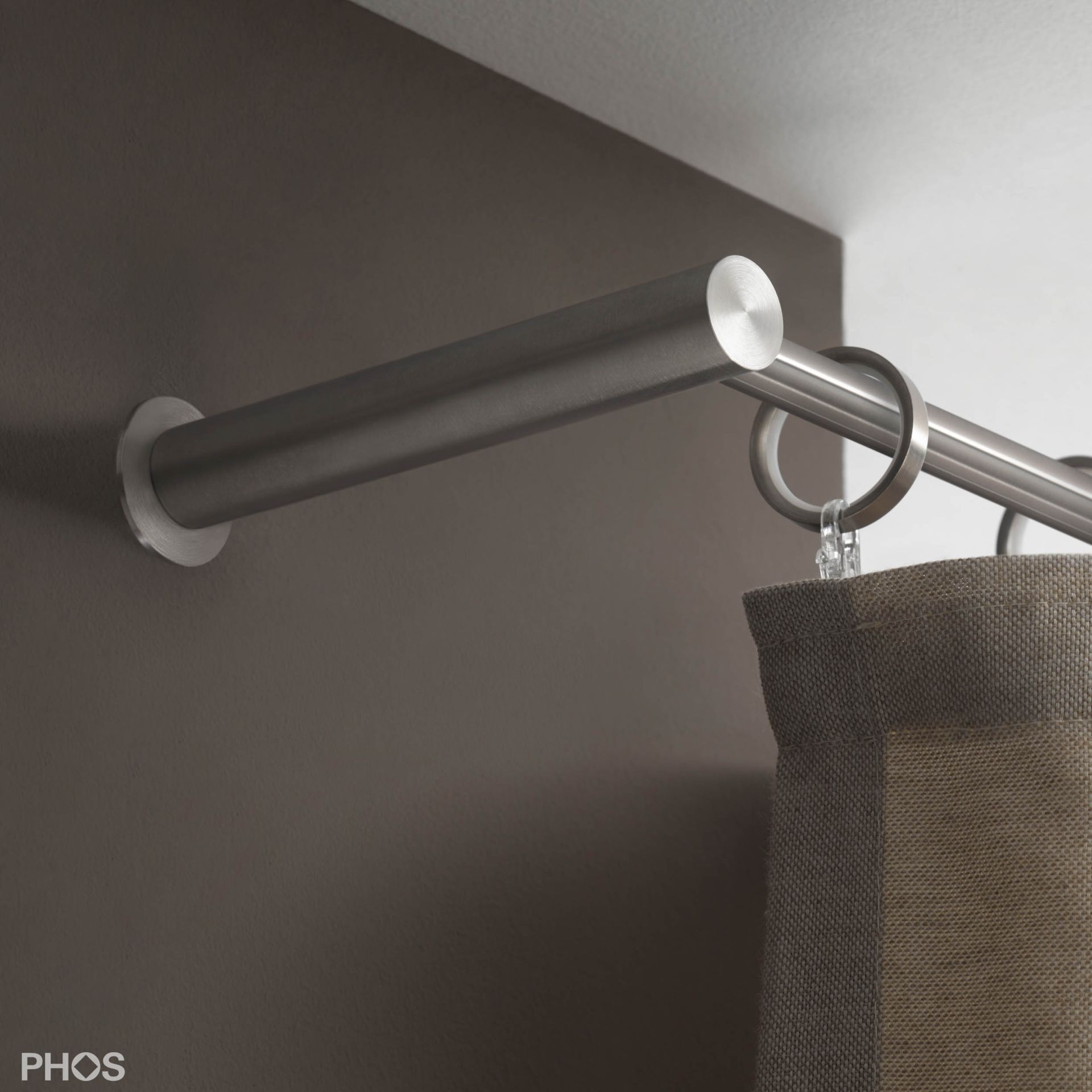 VS20-140E1600 Комплект карнизов: 160 см с 2 концевыми кронштейнами (большое расстояние от стены) PHOS 