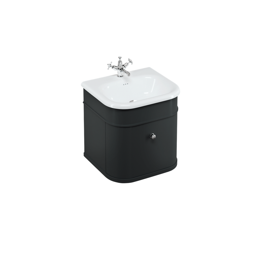 Burlington Chalfont Chalfont 550mm Одинарный выдвижной ящик - матовый черный с золотыми ногами CH55MB-CHLEGGOLD  - Вид №4