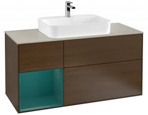 Villeroy&Boch Тумба под раковину Прямоугольная версия F413GSGN Finion Walnut Veneer