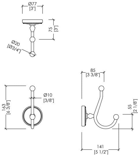Вешалка для полотенец из латуни и керамики Devon&Devon Дороти ARCH-00150852 - Вид №2