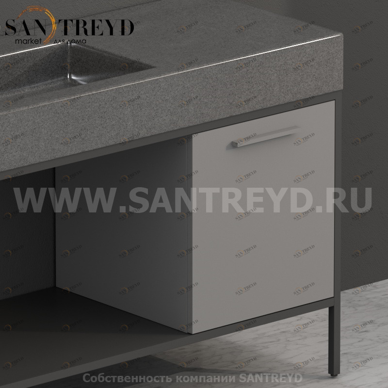 SD4548TO2 Тумба с открывающейся правой створкой (с 1 стеклянной полкой) Globo Ceramica Globo INCANTHO