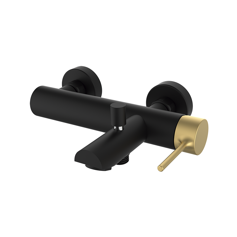 47224427 PREMIUM Черный смеситель ванна-душ Черное Матовое Золото GRB MIXERS 