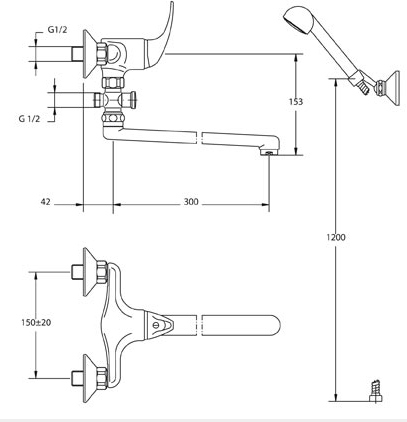 155-0004-07 Смеситель Mofem Junior Santreyd - Вид №1