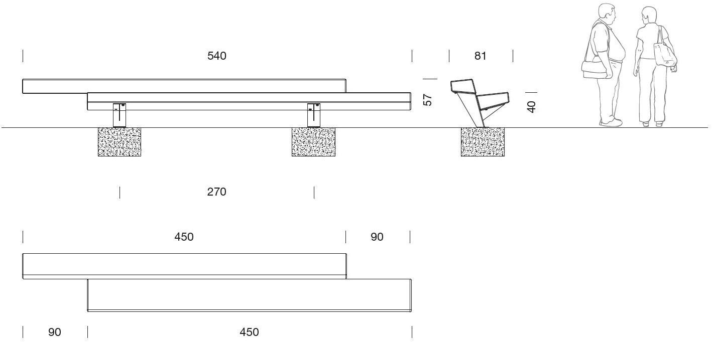 URBIDERMIS Бетонная скамья со спинкой sun-id-1476156 - Вид №6