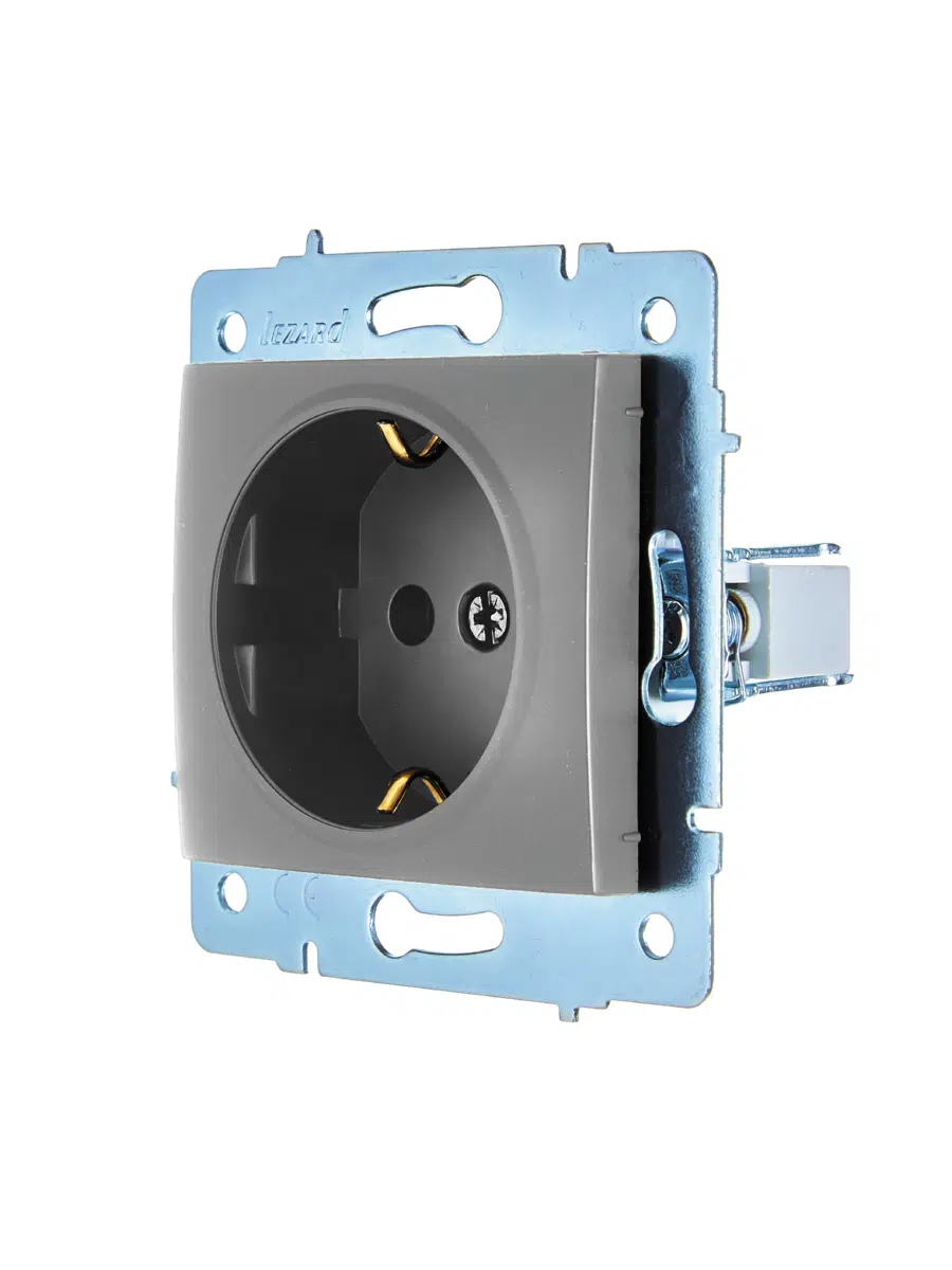 ASTI Розетка с/з ПБТ платина механизм LEZARD 7081-3588-122B