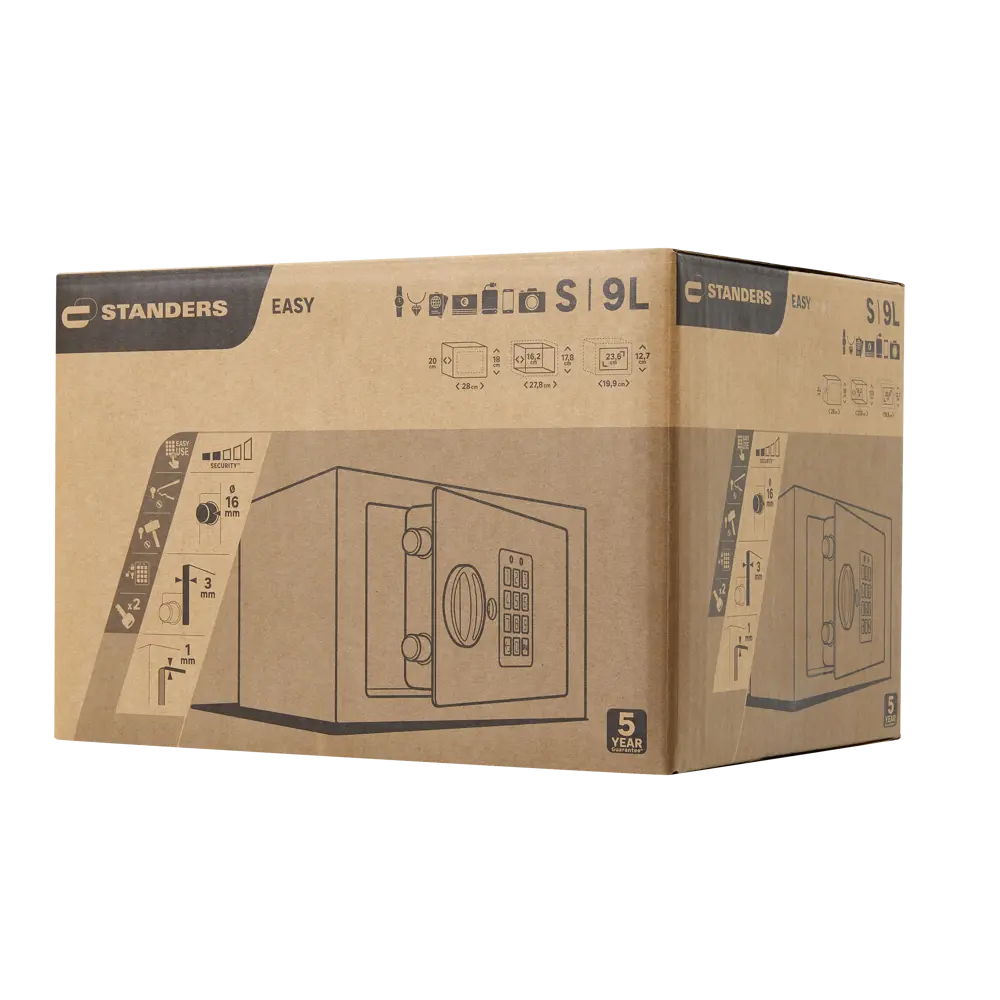 Сейф Standers 9/10 л с электронным замком 28x18x20 см сталь 85155396 STLM-2063934  - Вид №5