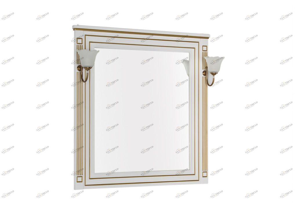 Зеркало Aquanet Паола 90 белый/золото 00186108