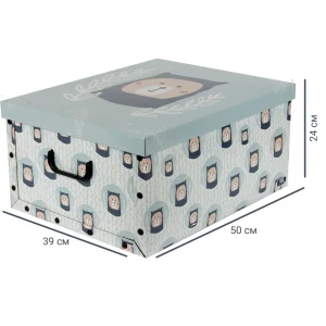 Коробка Медведи 39x50x24 см 46.8 л картон цвет синий 82429016 STLM-2044812