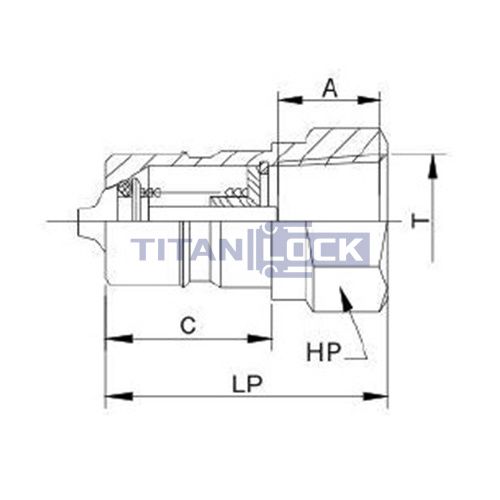 1/2in, БРС серия А, ISO 7241-A, ниппель, оцинк. сталь TL4AM TITAN LOCK  - Вид №1