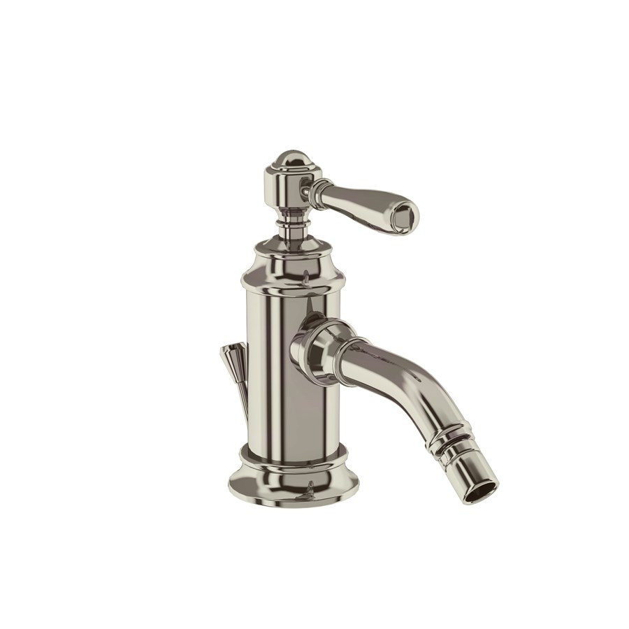 Burlington Arcade Смеситель для биде, однорычажный, Arcade, со сливным клапаном Никель с белым рычагом AWL13N  - Вид №2