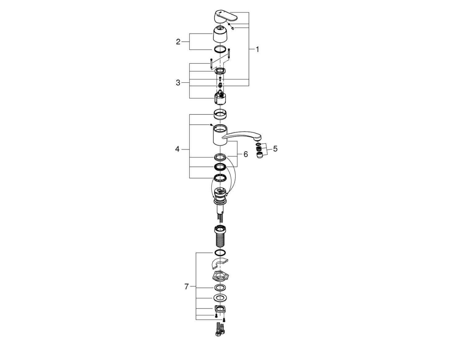 Смеситель для кухни с одним отверстием и поворотным изливом Grohe Eurosmart Cosmopolitan ARCH-00042074 - Вид №2