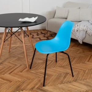 92062660 Стул кухонный Derstuhl Elegant black комплект 4 шт 45x82x46 см полипропилен цвет голубой STLM-1450265