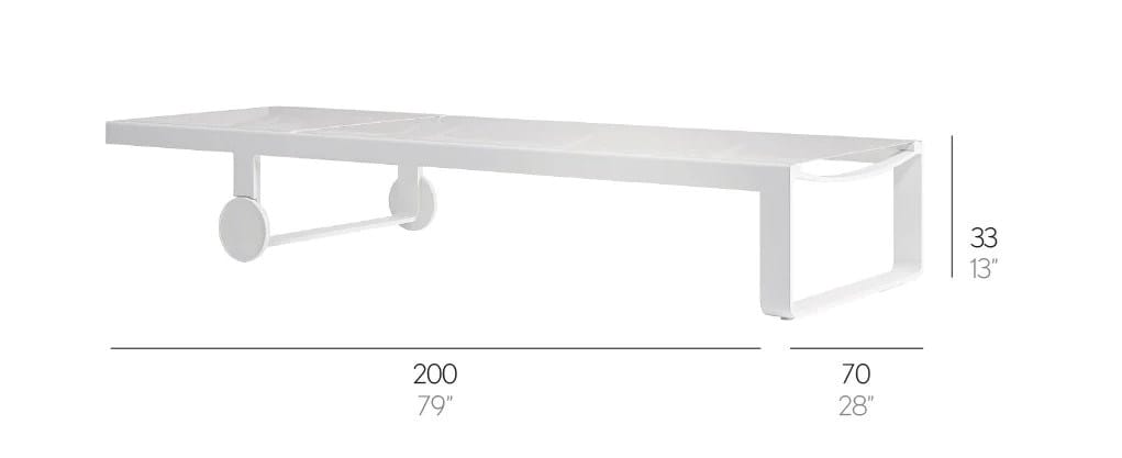 Шезлонг с откидной спинкой Batyline® с колесами GANDIABLASCO Плоский текстиль ARCH-00103526 - Вид №14