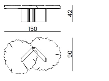 Журнальный столик из шиповника Bizzotto Italia Symphony-Infinity ARCH-00152042 - Вид №2