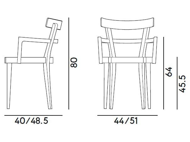 Стул из бука с подлокотниками Billiani кафе ARCH-00095289 - Вид №8