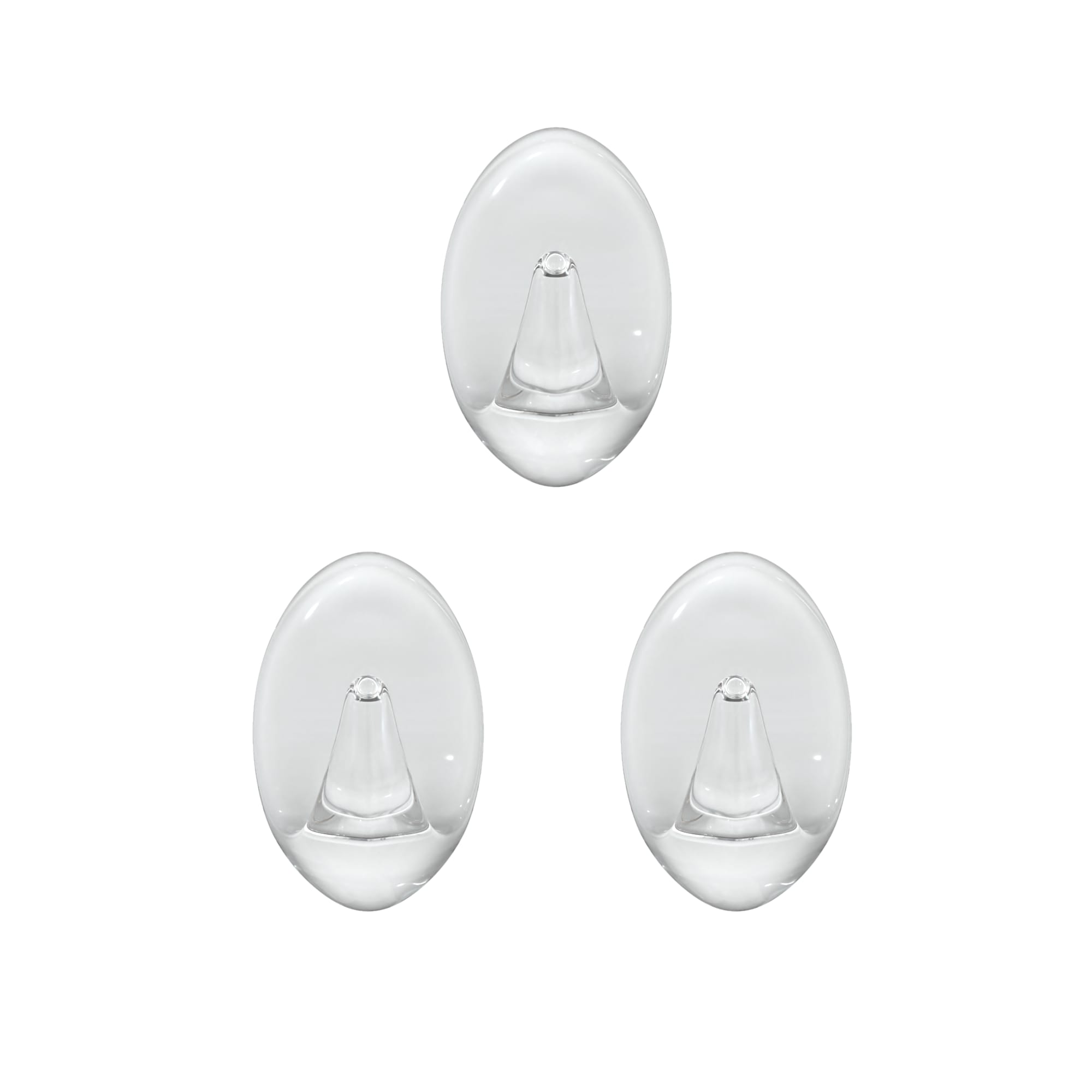 84730546 Крючок-вешалка самоклеящийся овал пластик цвет прозрачный 3 шт. нет Santreyd  - Вид №2