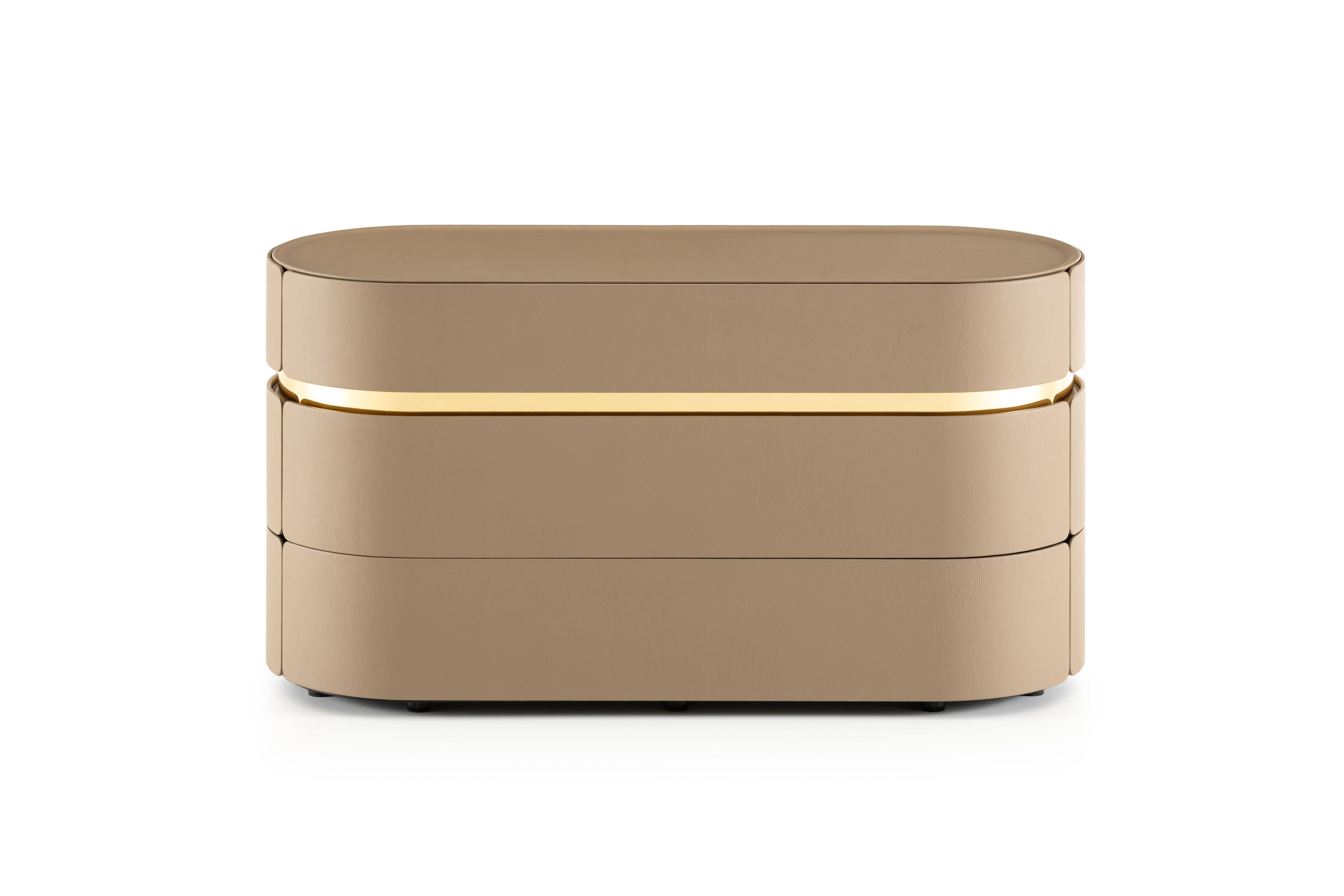 Комод из ясеня с кожаной обивкой Flou Тоши ARCH-00002322 - Вид №2